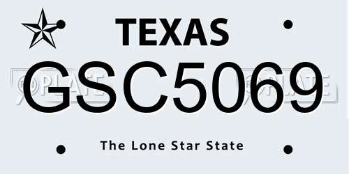 GSC5069 Texas License Plate