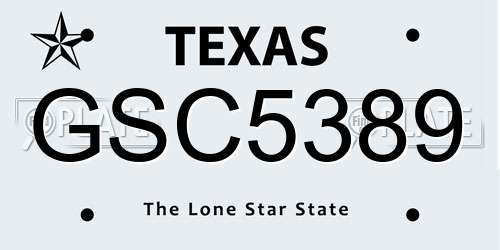 GSC5389 Texas License Plate
