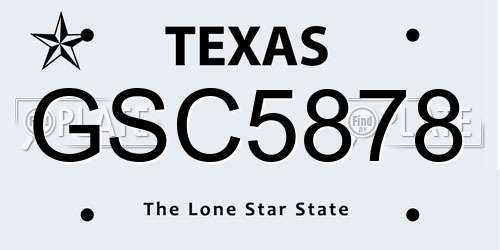 GSC5878 Texas License Plate