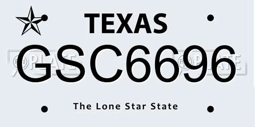 GSC6696 Texas License Plate