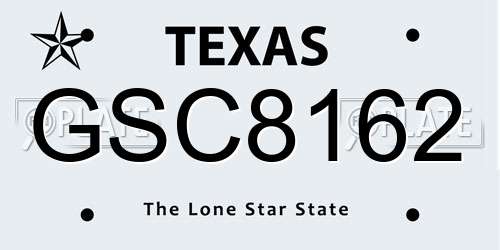 GSC8162 Texas License Plate
