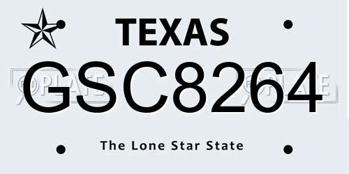 GSC8264 Texas License Plate