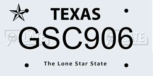 GSC906 Texas License Plate