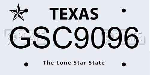 GSC9096 Texas License Plate
