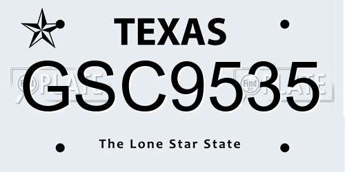 GSC9535 Texas License Plate