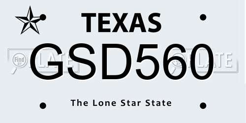 GSD560 Texas License Plate