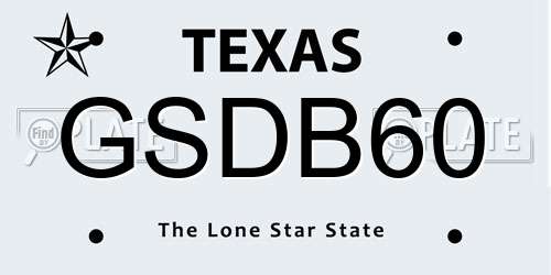 GSDB60 Texas License Plate