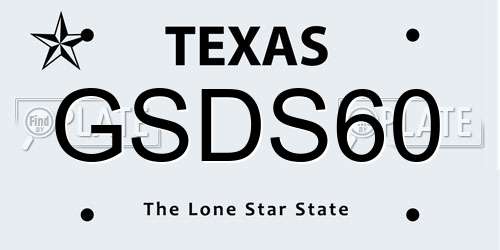 GSDS60 Texas License Plate