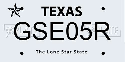 GSE05R Texas License Plate