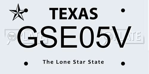 GSE05V Texas License Plate