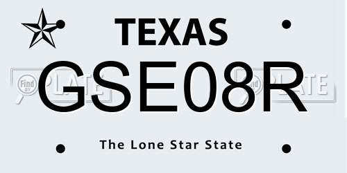 GSE08R Texas License Plate