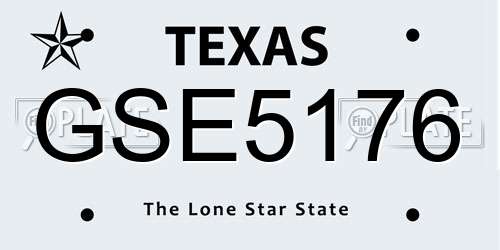 GSE5176 Texas License Plate
