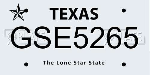 GSE5265 Texas License Plate