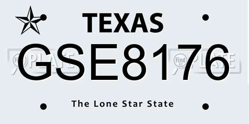 GSE8176 Texas License Plate