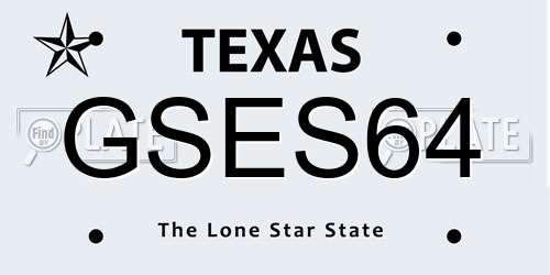 GSES64 Texas License Plate