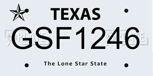 GSF1246 Texas License Plate