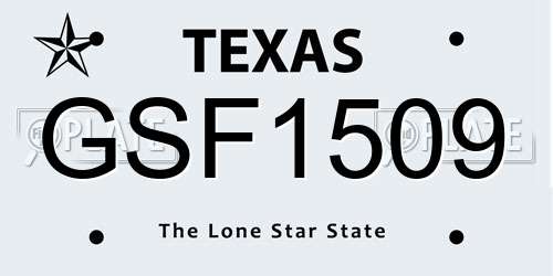 GSF1509 Texas License Plate