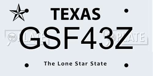 GSF43Z Texas License Plate