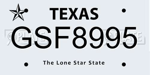 GSF8995 Texas License Plate
