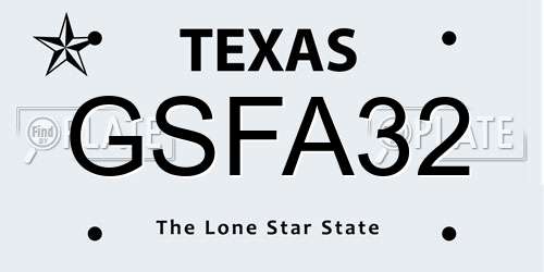 GSFA32 Texas License Plate