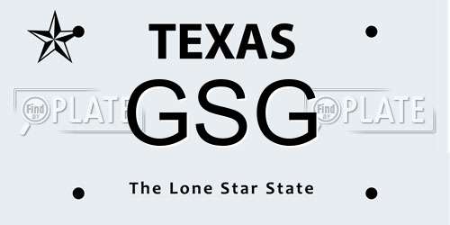 GSG Texas License Plate