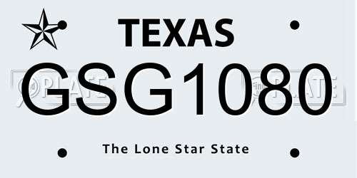 GSG1080 Texas License Plate