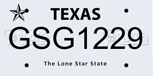 GSG1229 Texas License Plate