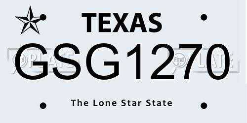 GSG1270 Texas License Plate