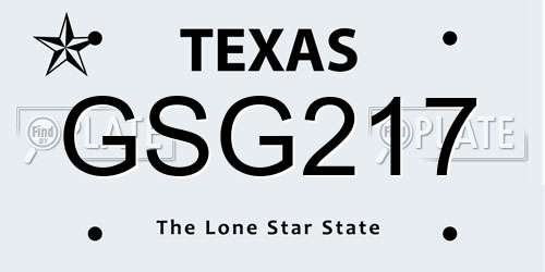 GSG217 Texas License Plate