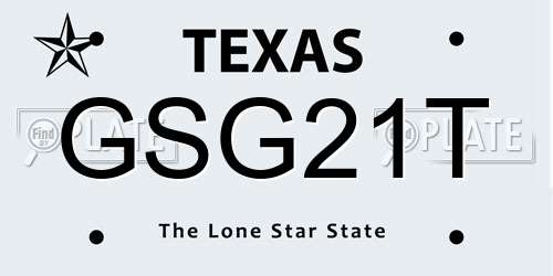 GSG21T Texas License Plate