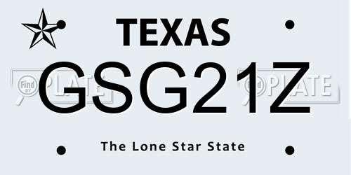 GSG21Z Texas License Plate