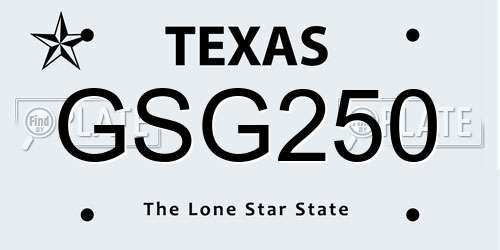 GSG250 Texas License Plate