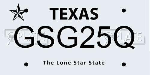 GSG25Q Texas License Plate