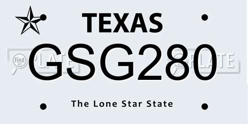 GSG280 Texas License Plate