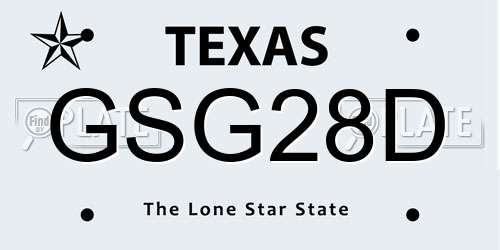 GSG28D Texas License Plate