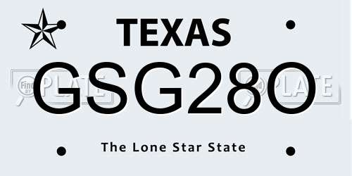 GSG28O Texas License Plate
