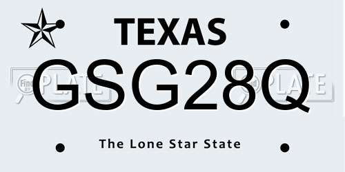 GSG28Q Texas License Plate