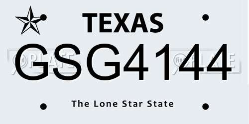GSG4144 Texas License Plate