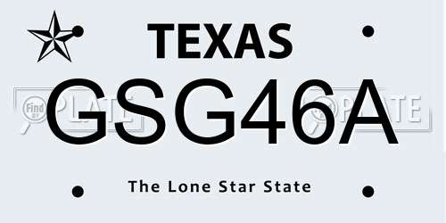 GSG46A Texas License Plate