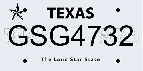 GSG4732 Texas License Plate