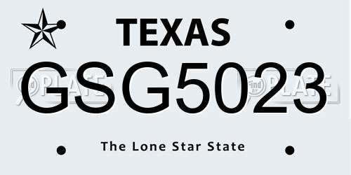 GSG5023 Texas License Plate