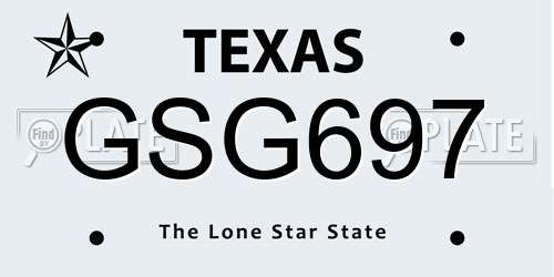GSG697 Texas License Plate