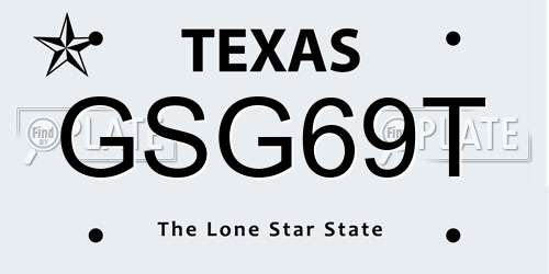 GSG69T Texas License Plate