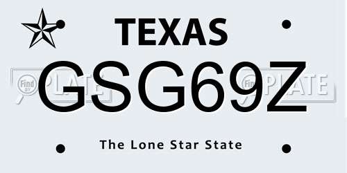 GSG69Z Texas License Plate