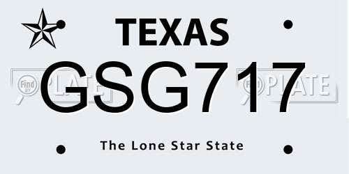 GSG717 Texas License Plate