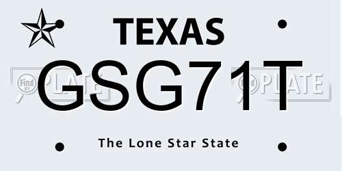 GSG71T Texas License Plate