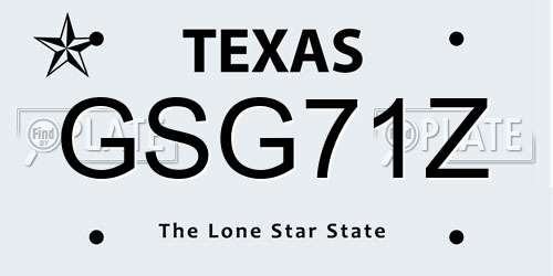 GSG71Z Texas License Plate