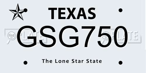 GSG750 Texas License Plate