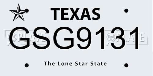 GSG9131 Texas License Plate
