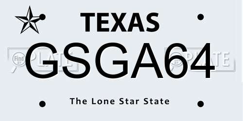 GSGA64 Texas License Plate